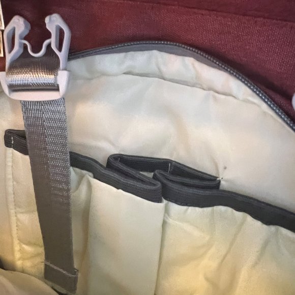 HWJF Maroon Backpack Diaper Bag Customized with Ghostbuster Patch - Picture 9 of 10